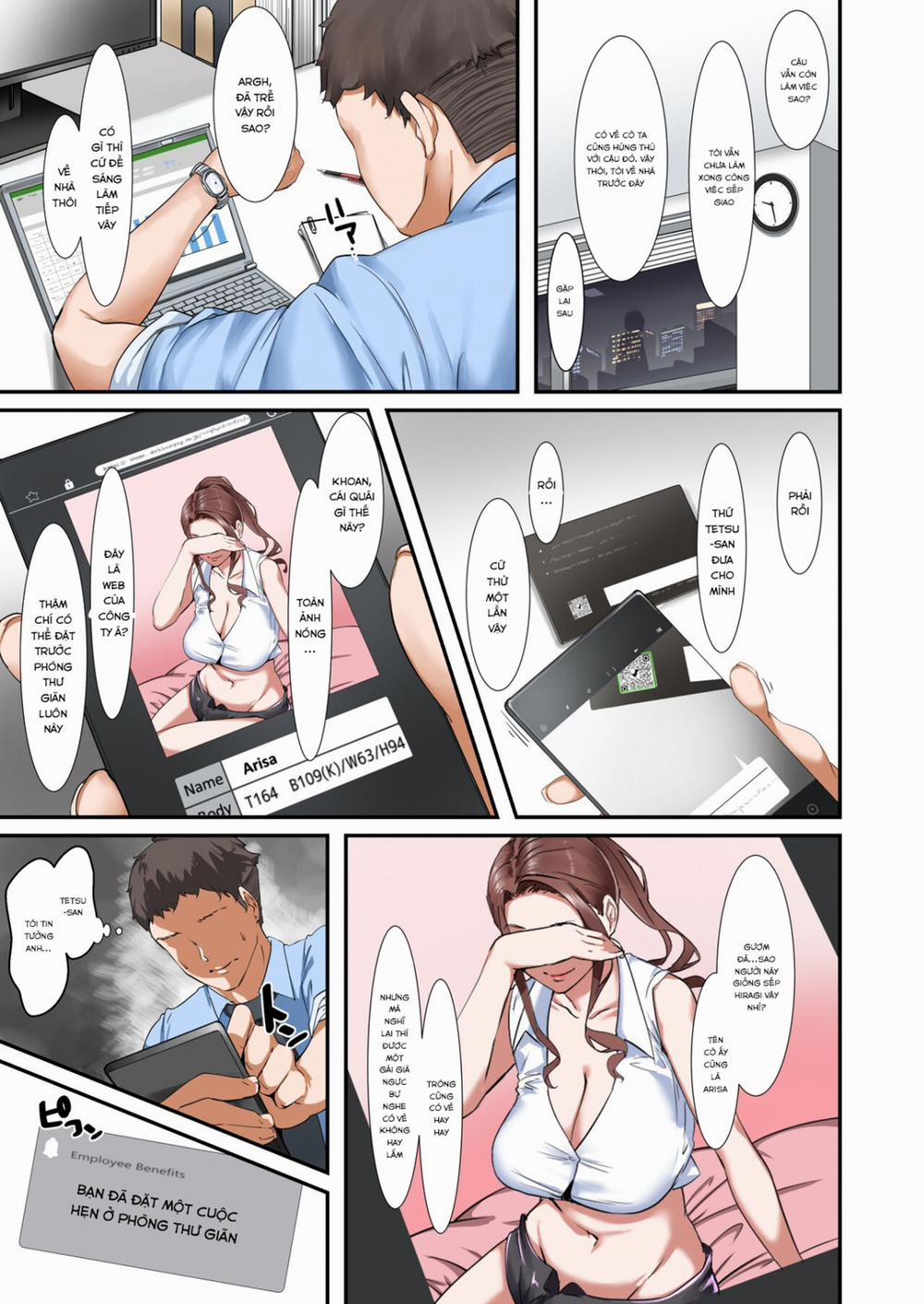 A Boss With Slutty Tits Who Gives Naughty Services in the Company's Relaxation Room Oneshot trang 5