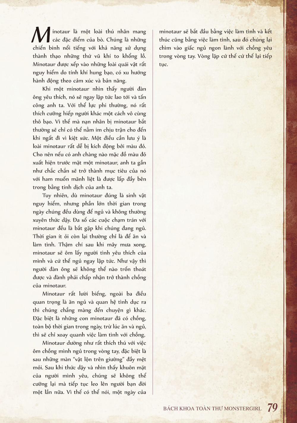 Bách khoa toàn thư Monster Girl 0 Minotaur trang 1