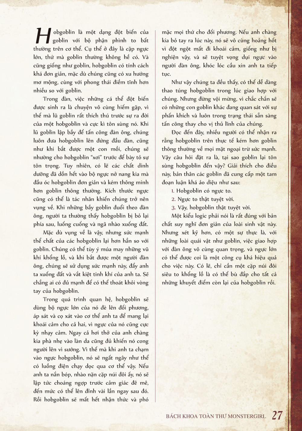 Bách khoa toàn thư Monster Girl 6 0 0 Goblin và Hobgoblin trang 3