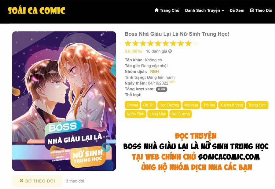 Boss Nhà Giàu Lại Là Nữ Sinh Trung Học! 16 trang 0