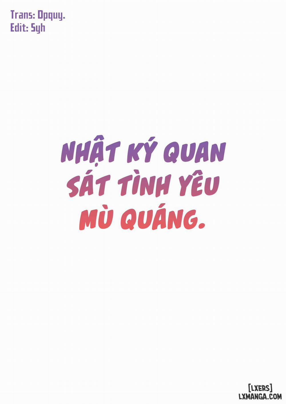 Dekiai Kansatsu Nikki Oneshot trang 0