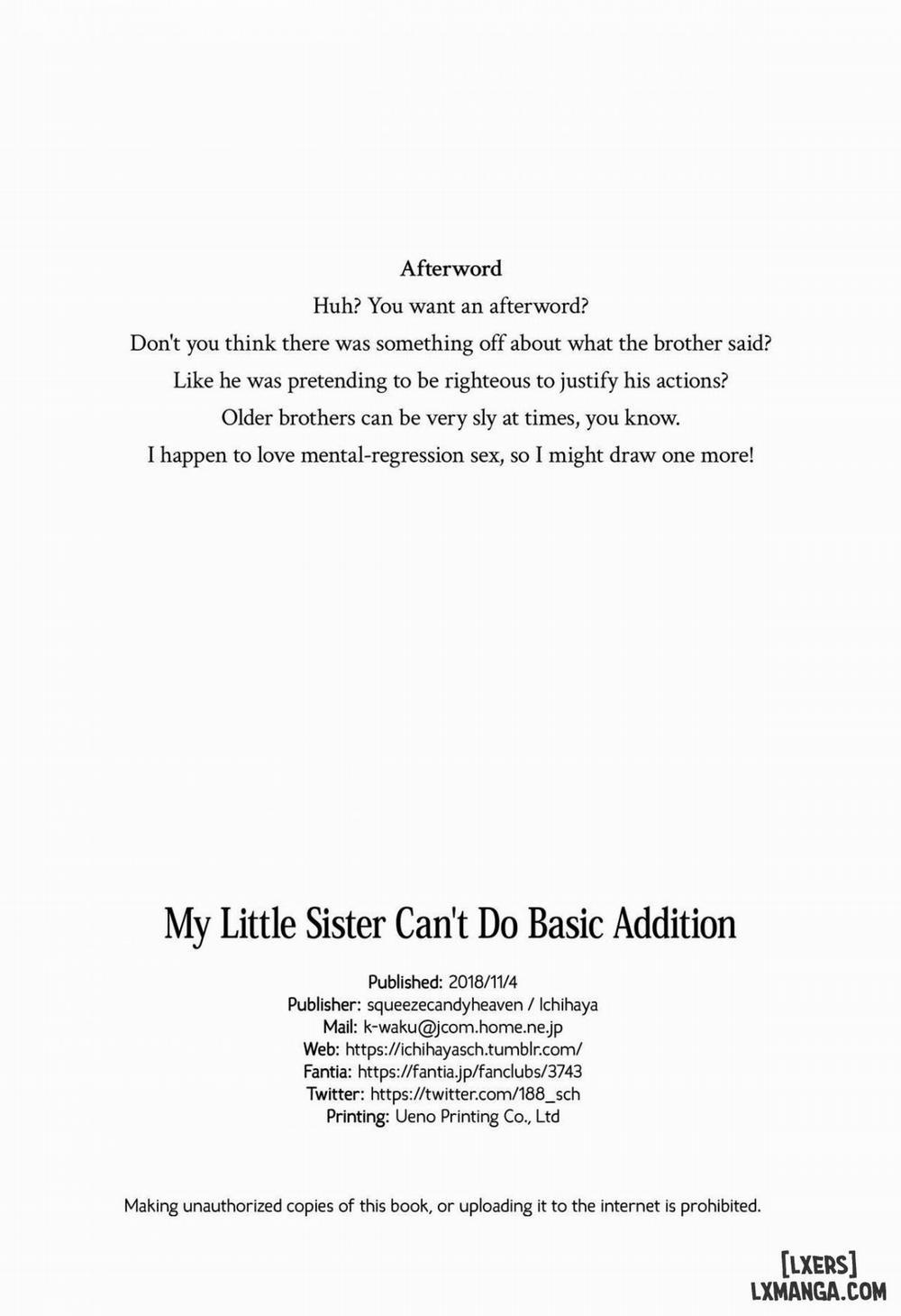 My Little Sister Can't Do Basic Addition Oneshot trang 24