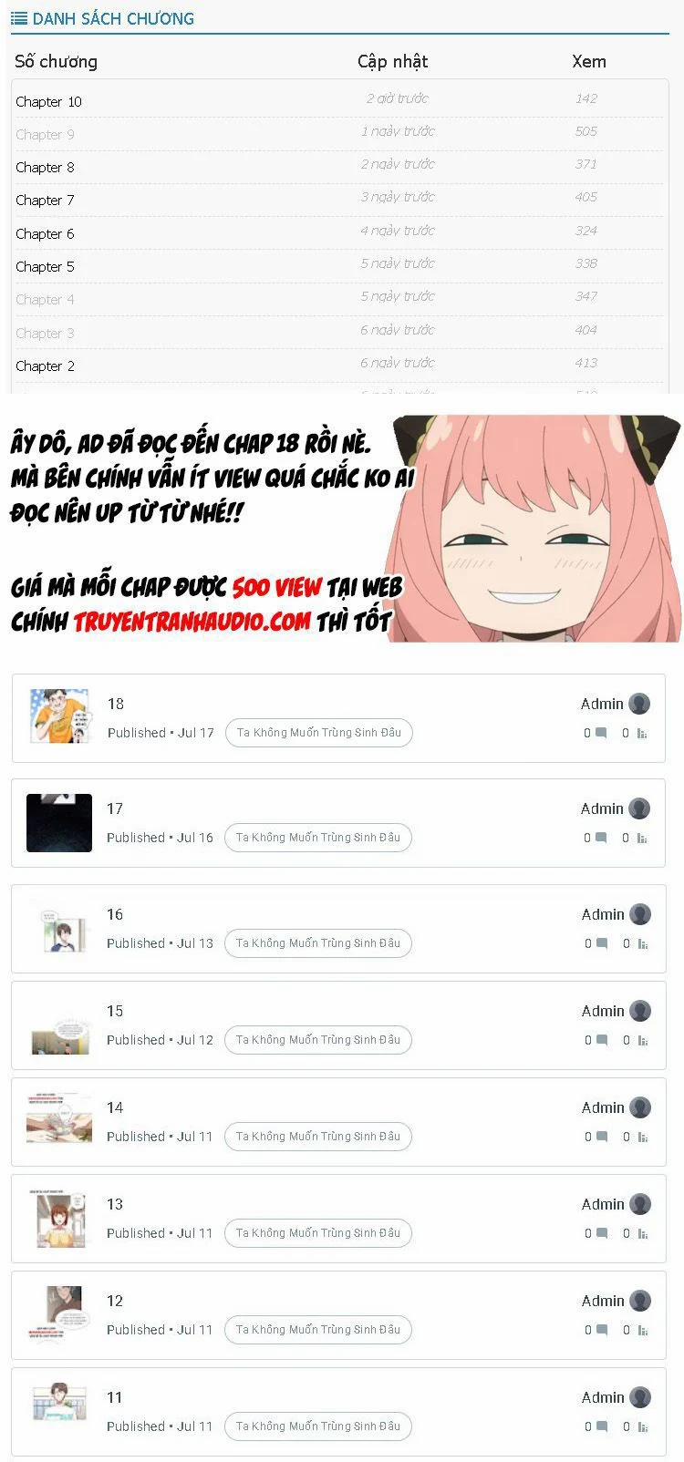 Ta Không Muốn Trùng Sinh Đâu 14 trang 0