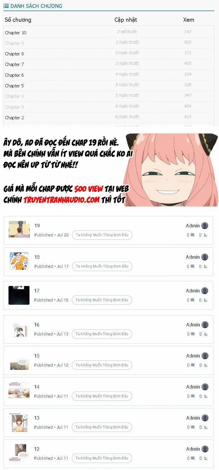 Ta Không Muốn Trùng Sinh Đâu 18 trang 0