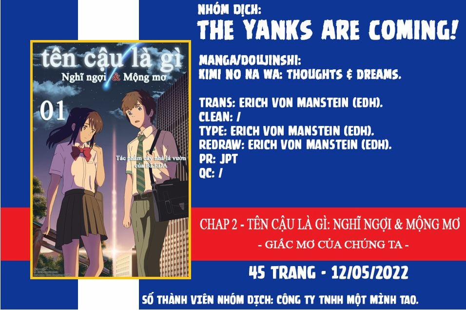 Tên Cậu Là Gì: Nghĩ Ngợi & Mộng Mơ 0 Giấc mơ của chúng ta. trang 47