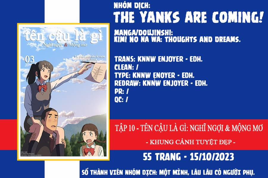 Tên Cậu Là Gì: Nghĩ Ngợi & Mộng Mơ 10 trang 1