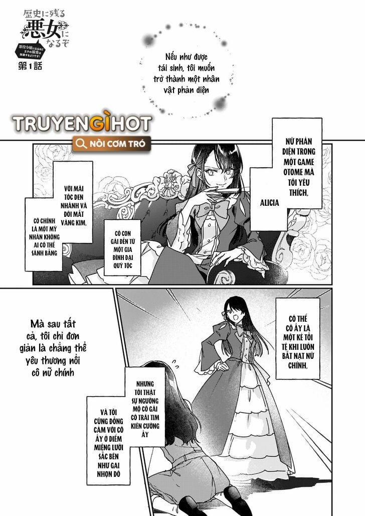 Tôi Sẽ Trở Thành Kẻ Phản Diện Được Khắc Ghi Trong Lịch Sử 1.1 trang 1